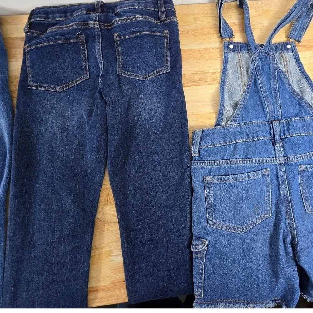 Girls Size 10 Denim Bundle – 3 Pieces – Cat & Jack + Justice – Trendy Y2K Styles